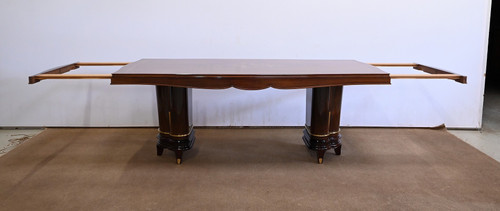 Table Rectangulaire en Palissandre de Rio, attribué à J. Leleu, Art Déco – 1940