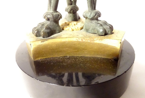 Coppia di cassolette ateniesi in bronzo e marmo, braciere, primo impero, XIX secolo