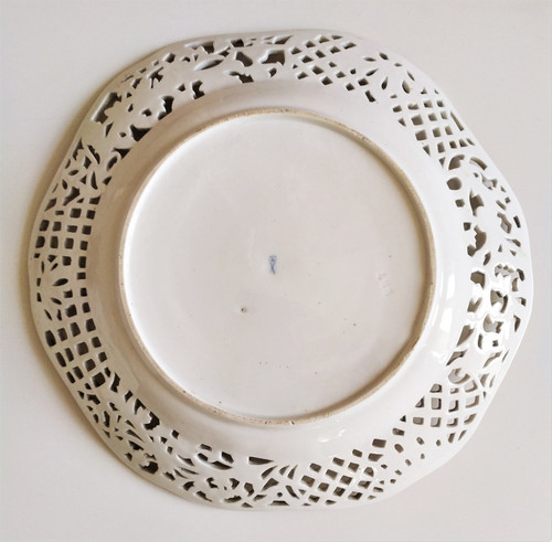 Saxe porcelain plate hand painted 19th c