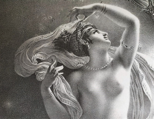 Mythologie Grecque Nu Danaé Lithographie 19ėme par Aubry Lecomte