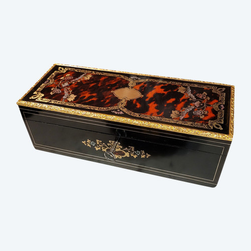 Scatola di guanti, intarsio Boulle, Napoleone 3 e proposta con la sua chiave