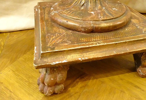 Grand Vase Décoratif Directoire Bois Polychrome Doré Amphore Fin XVIIIème