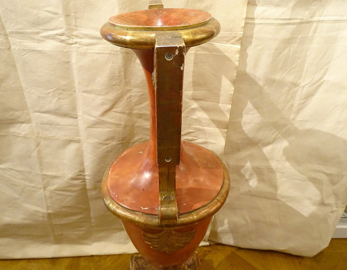 Grand Vase Décoratif Directoire Bois Polychrome Doré Amphore Fin XVIIIème