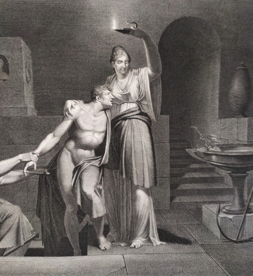Neo Classic Allegorical Engraving Hope Empire Period 19th C Old Print
