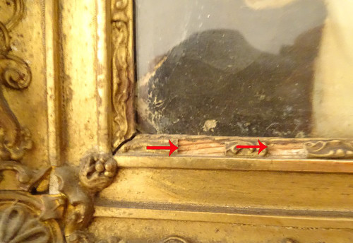 HST Tableau Portrait Jeune Enfant Cadre Stuqué Doré Fin XVIIIè Début XIXème