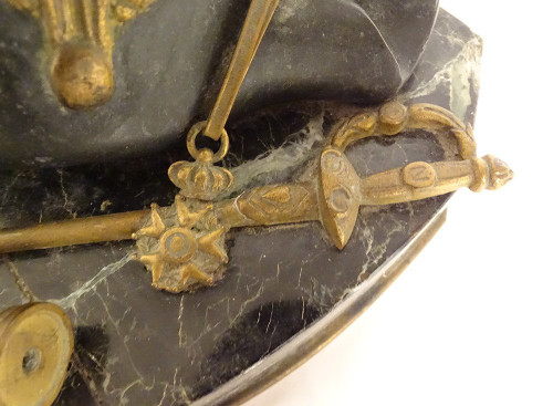 Calamaio Bronzo Dorato Marmo Napoleone Spada Bicorne Legione Onore Impero XIX secolo