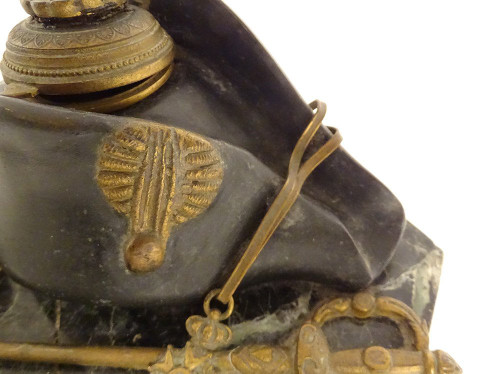 Calamaio Bronzo Dorato Marmo Napoleone Spada Bicorne Legione Onore Impero XIX secolo