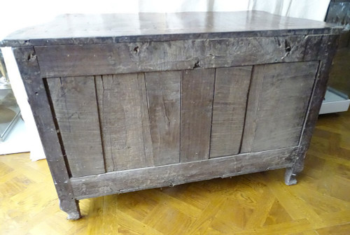 Commode Arbalète Louis XV Marqueterie Bois Rose Palissandre Noyer XVIIIème