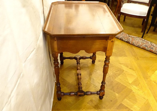 Tavolo Cabaret Meuble de Port La Rochelle Mogano Gaïac XVIII secolo