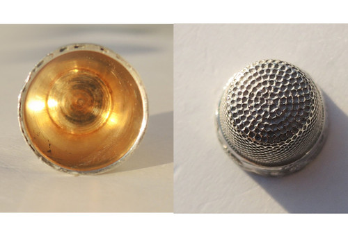 Art nouveau silver sewing set pinecone cocotte