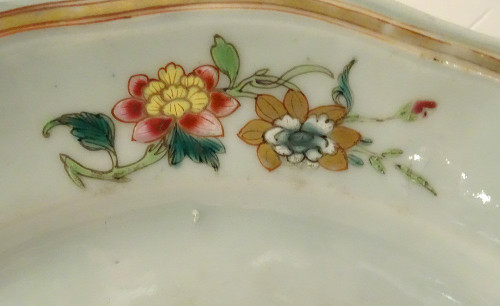 Coppia di piatti in porcellana Compagnie Des Indes Uccelli Fagiani Fiori XVIII secolo