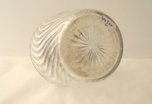 Coppia Caraffe in Cristallo Molato Minerva Intrecciata in Argento Sterling Fine XIX Secolo