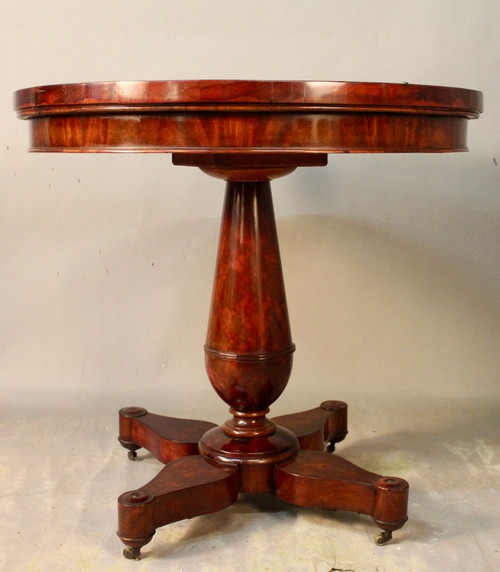 Guéridon Table à Jeux En Acajou XIXème 