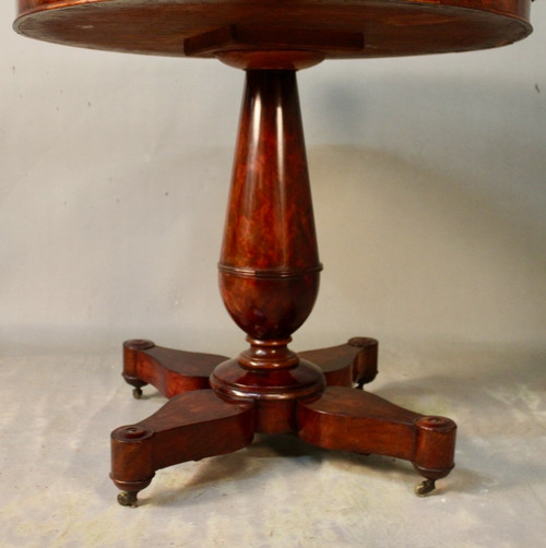Guéridon Table à Jeux En Acajou XIXème 