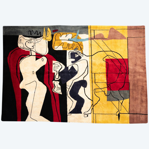 Tapis, ou tapisserie, inspiré par Le Corbusier. Travail contemporain