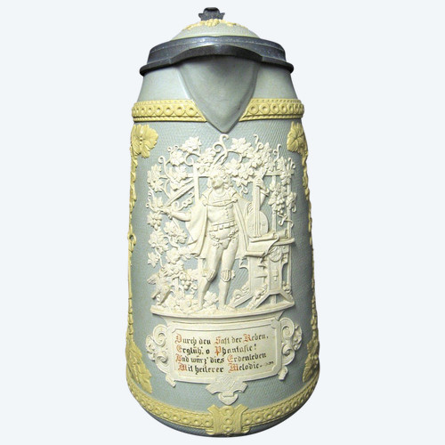 Villeroy Boch Mettlach Brocca da birra del XIX secolo.