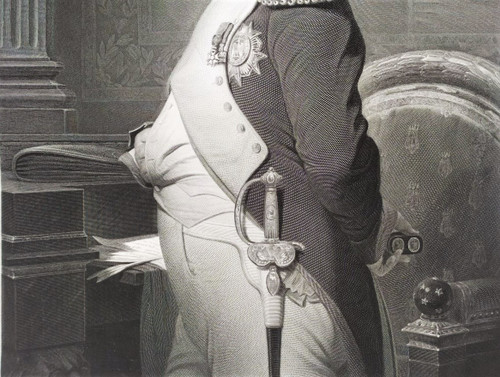 Napoléon Portrait Gravure 19ème d'après Paul Delaroche