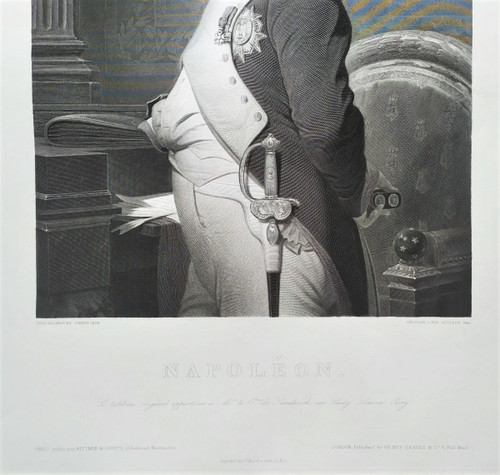 Napoléon Portrait Gravure 19ème d'après Paul Delaroche