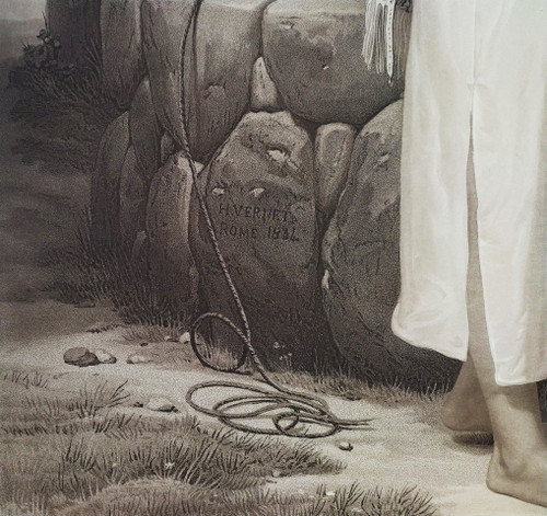 Rebecca in La Fontaine Aquarell Orientalist Gravur von Jazet