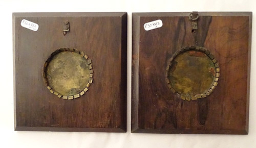 Paire Médailles Bronze Portraits Rousseau Voltaire Graveur Waechter XVIIIè