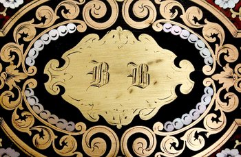  Travel writing case in blackened wood and inlays, Napoleon III period - mid 19th century