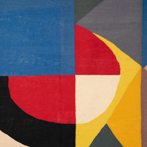 Teppich oder Wandteppich, inspiriert von Delaunay. Zeitgenössische Arbeit
