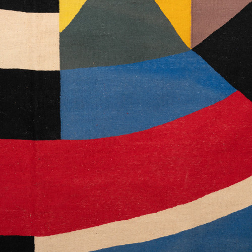 Teppich oder Wandteppich, inspiriert von Delaunay. Zeitgenössische Arbeit