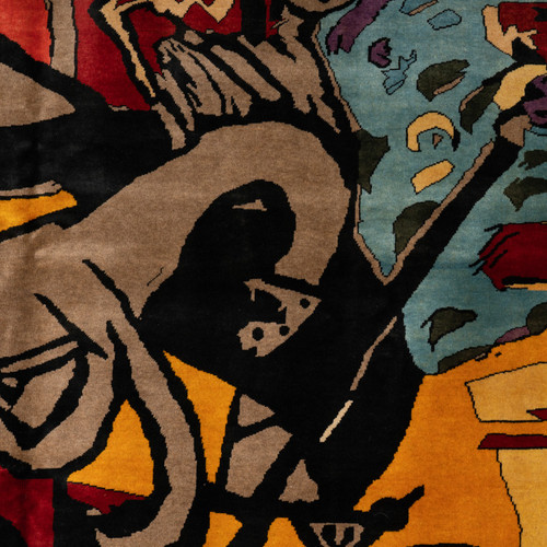 Teppich oder Wandteppich, inspiriert von Picabia. Zeitgenössische Arbeit
