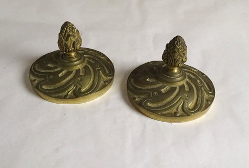 Pair Large Cassolettes Siena Marble Gilt Bronze Rams Heads 19th
