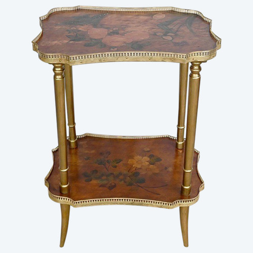 Petite Table de Salon en Moucheté de Thuya à décor peint – 1920