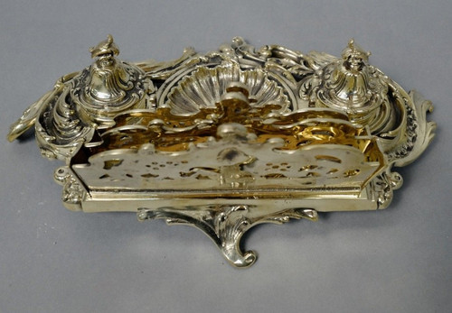 Calamaio portaposta in bronzo, XIX secolo
