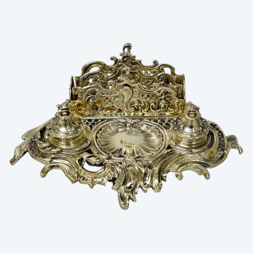 Calamaio portaposta in bronzo, XIX secolo