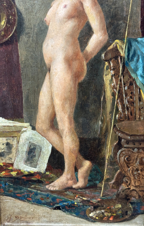 José Benlliure Y Gil (1855-1937) – Akt in der Werkstatt, Rom 1897
