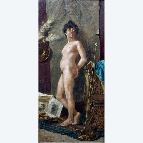 José Benlliure Y Gil (1855-1937) – Akt in der Werkstatt, Rom 1897