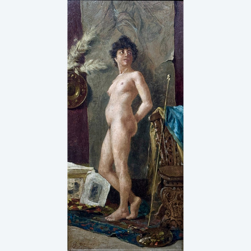 José Benlliure Y Gil (1855-1937) - Nudo in bottega, Roma 1897