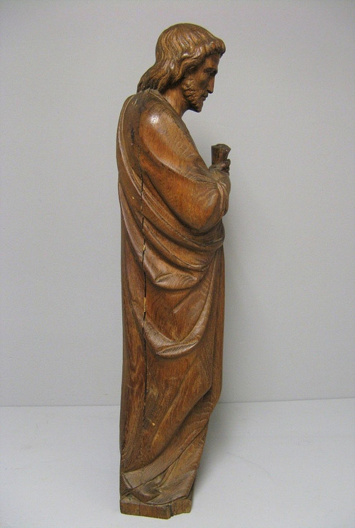 Saint In Carved Wood Late 18th Century.