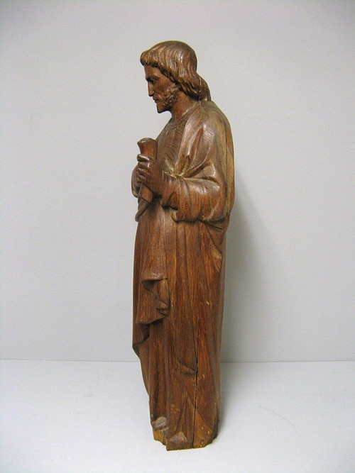 Saint In Carved Wood Late 18th Century.