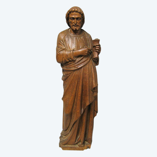 Saint In Carved Wood Late 18th Century.
