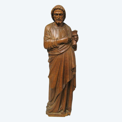 Saint In Carved Wood Late 18th Century.