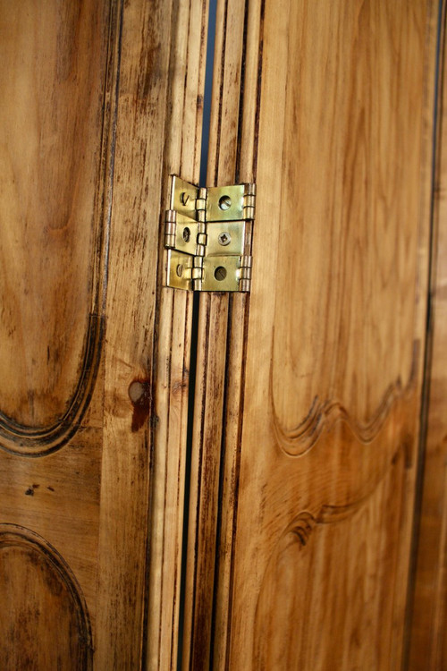 Paravento bifacciale a 4 ante in legno di ciliegio in stile Luigi XV