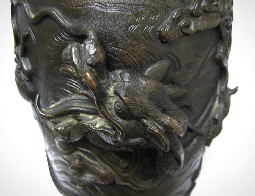 Potiche del drago in bronzo del XIX secolo. Arte asiatica.