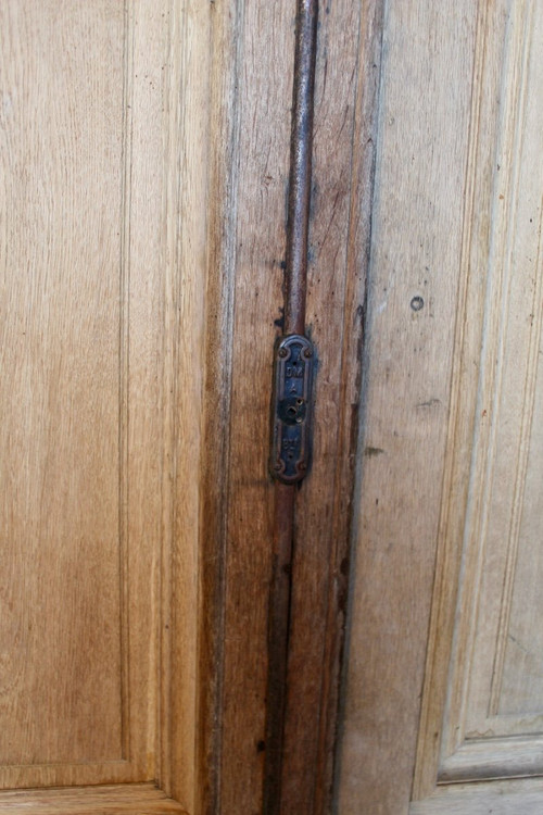 Coppia di porte di piano bifacciali in rovere del XIX secolo