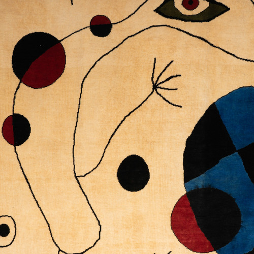 Carpet, or tapestry, inspired by Joan Miro. Contemporary work
