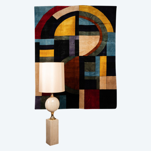 Carpet, or tapestry, geometric and in wool. Contemporary work