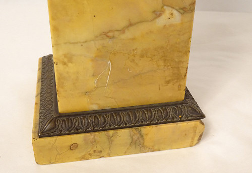 Coppia Cassolette Decorative in Marmo di Siena Bronzo Restauro XIX Secolo