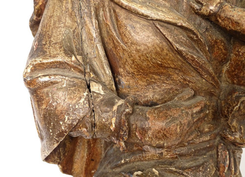 Statua religiosa della Vergine e del Bambino Gesù Legno scolpito in policromia XVIII secolo