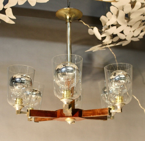 1940 Chandelier With 6 Arms Of Light