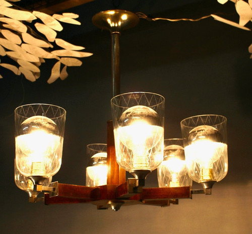 1940 Chandelier With 6 Arms Of Light