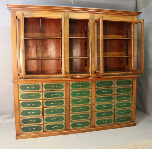Bedeutende Mahagoni-Cartonnier-Bibliothek aus dem 19. Jahrhundert