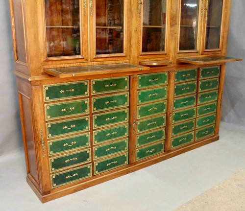 Bedeutende Mahagoni-Cartonnier-Bibliothek aus dem 19. Jahrhundert